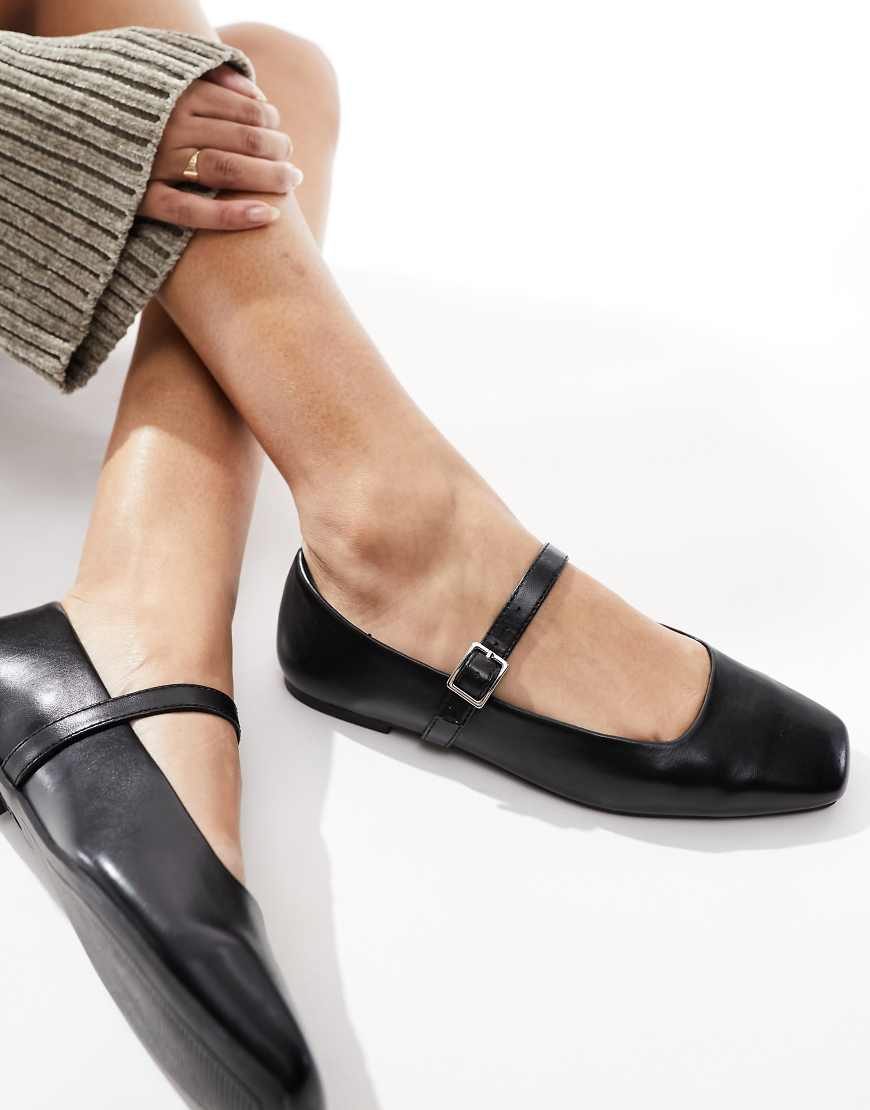 ASOS DESIGN - Lottie - Mary-Jane-Ballerinas in Schwarz von ASOS DESIGN