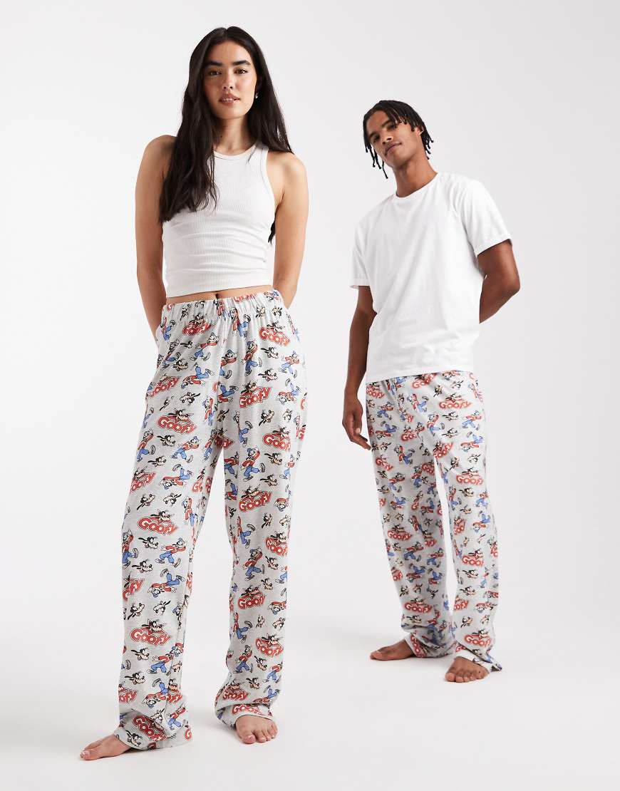 ASOS DESIGN - Lounge-Hose in Grau mit Goofy-Grafikmotiv von Disney von ASOS DESIGN