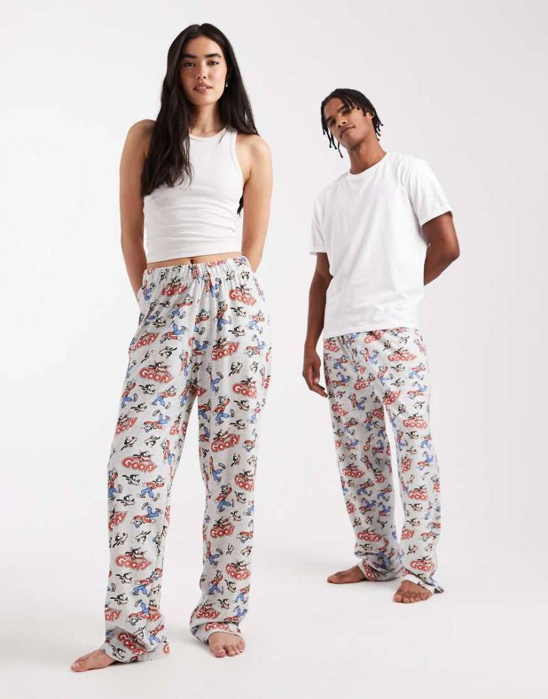 ASOS DESIGN - Lounge-Hose in Grau mit Goofy-Grafikmotiv von Disney von ASOS DESIGN