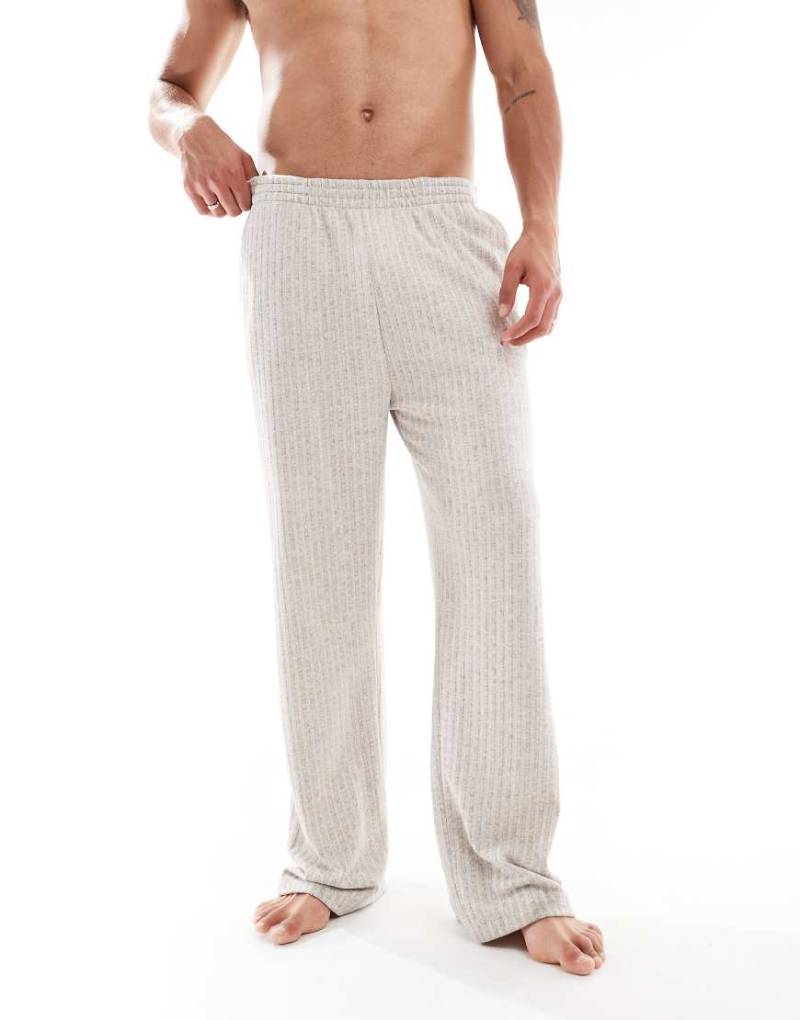ASOS DESIGN - Lounge-Hosen in Steinbeige mit Strukturmuster-Neutral von ASOS DESIGN