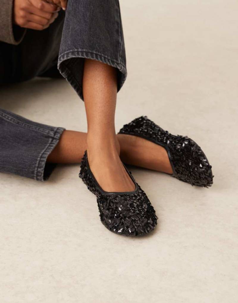 ASOS DESIGN - Lucid - Pailletten-Ballerinas in Schwarz von ASOS DESIGN