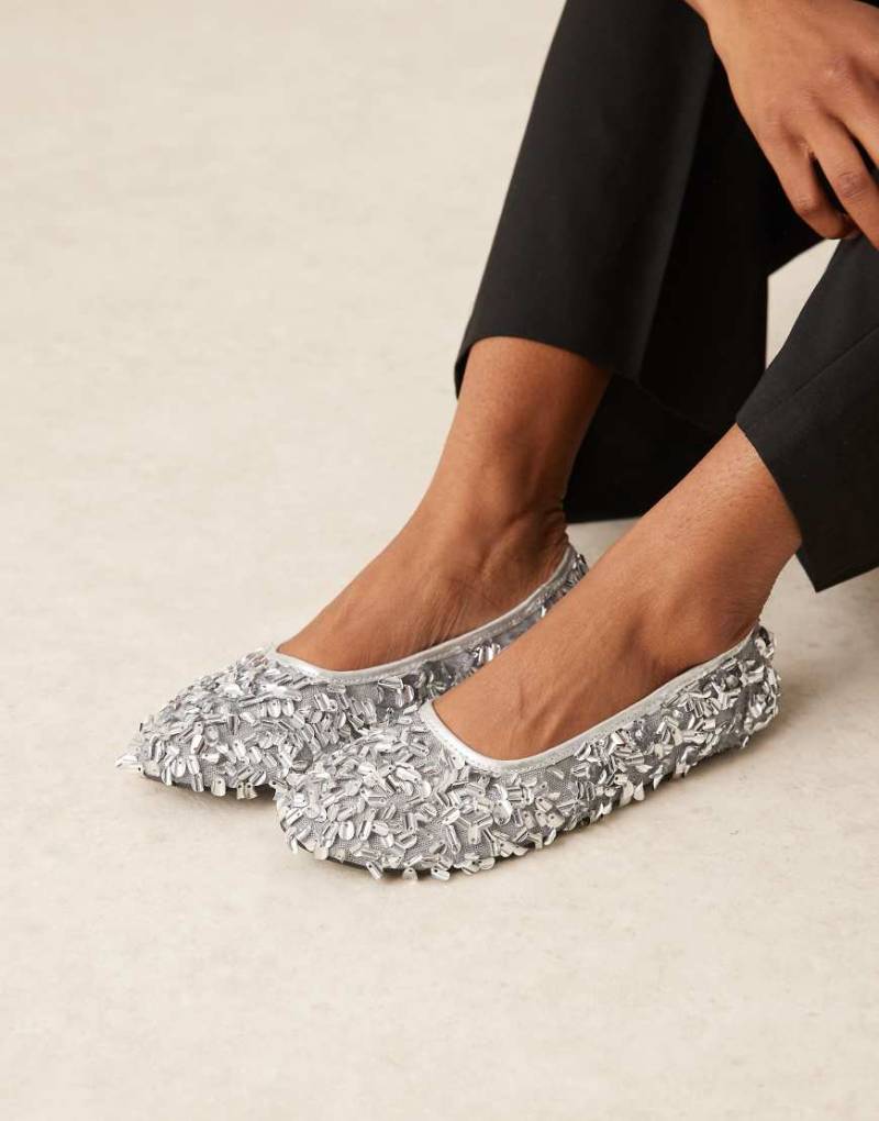 ASOS DESIGN - Lucid - Pailletten-Ballerinas in Silber von ASOS DESIGN