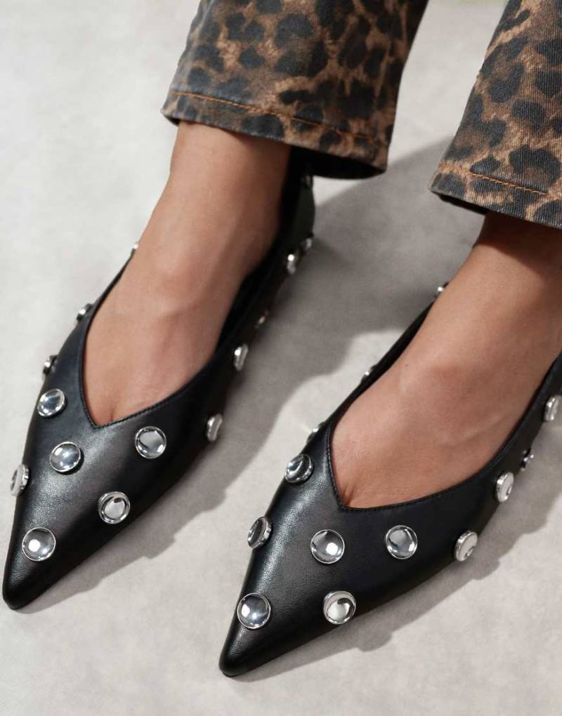 ASOS DESIGN - Luck - Verzierte Ballerinas in Schwarz von ASOS DESIGN