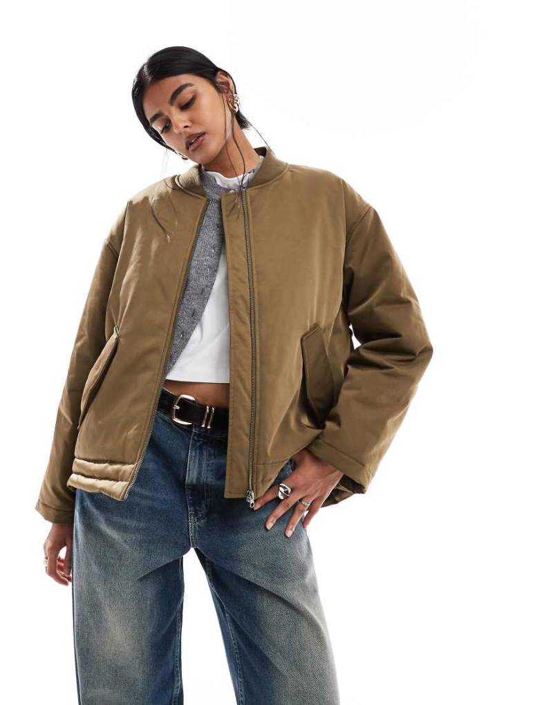 ASOS DESIGN - MA1 - Schlichte Bomberjacke in Khaki-Keine Farbe von ASOS DESIGN