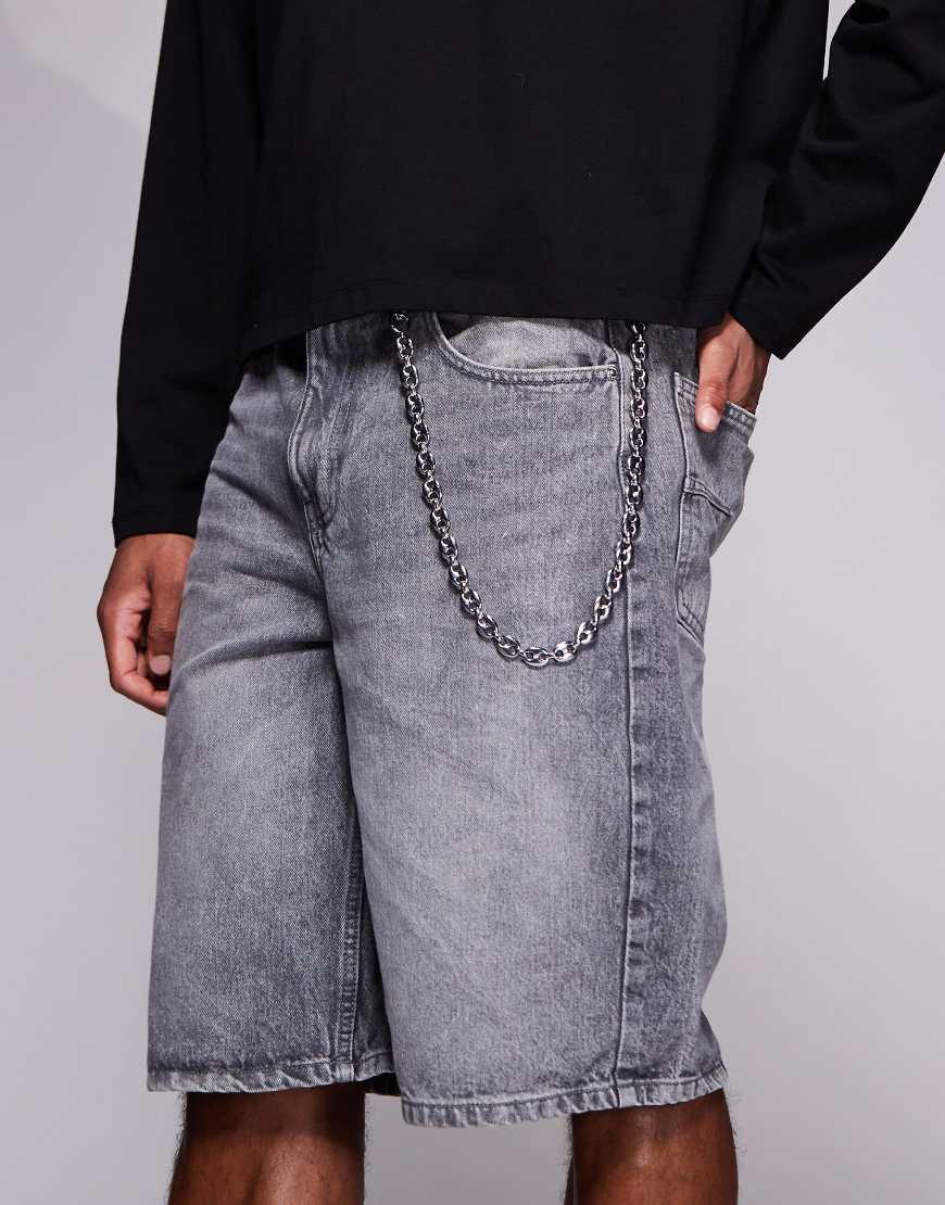 ASOS DESIGN - Bauschige Jeans-Ankerkette-Silber von ASOS DESIGN