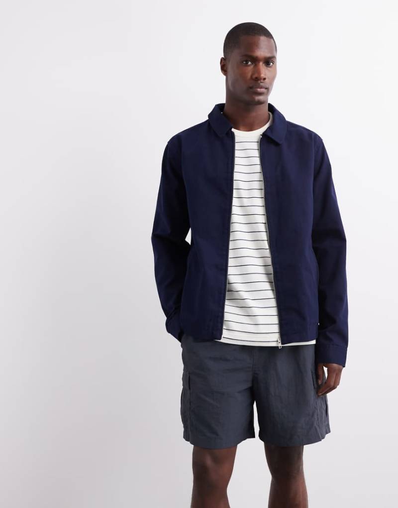 ASOS DESIGN - Marineblaue Harrington-Jacke von ASOS DESIGN