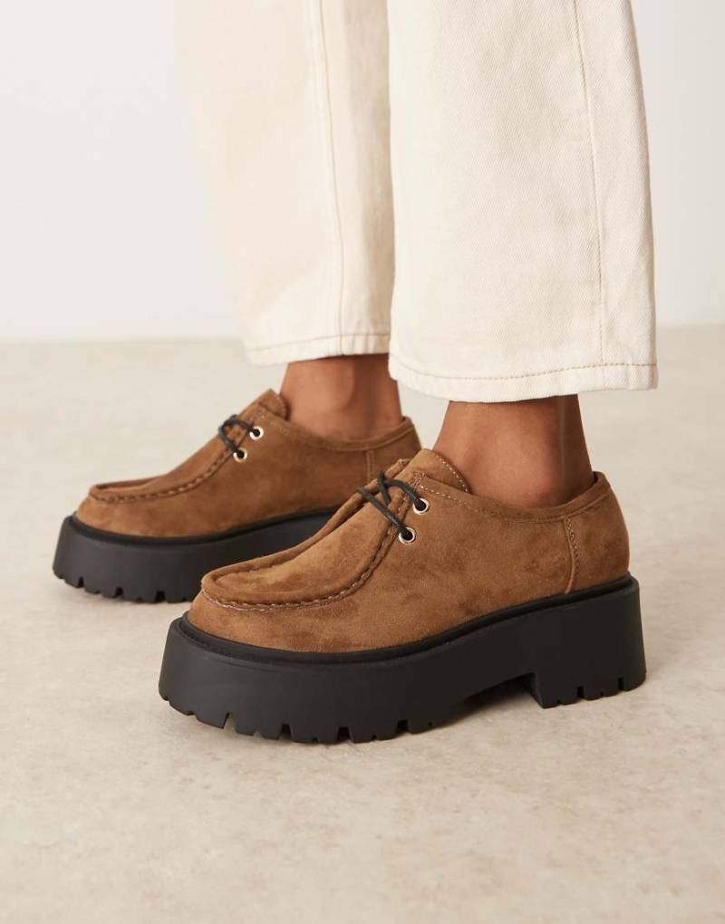ASOS DESIGN - Marley - Flache Schnürschuhe in Taupe aus Wildlederimitat-Neutral ASOS DESIGN - Marley - Flache Schnürschuhe in Taupe aus Wildlederimitat-Neutral von ASOS DESIGN
