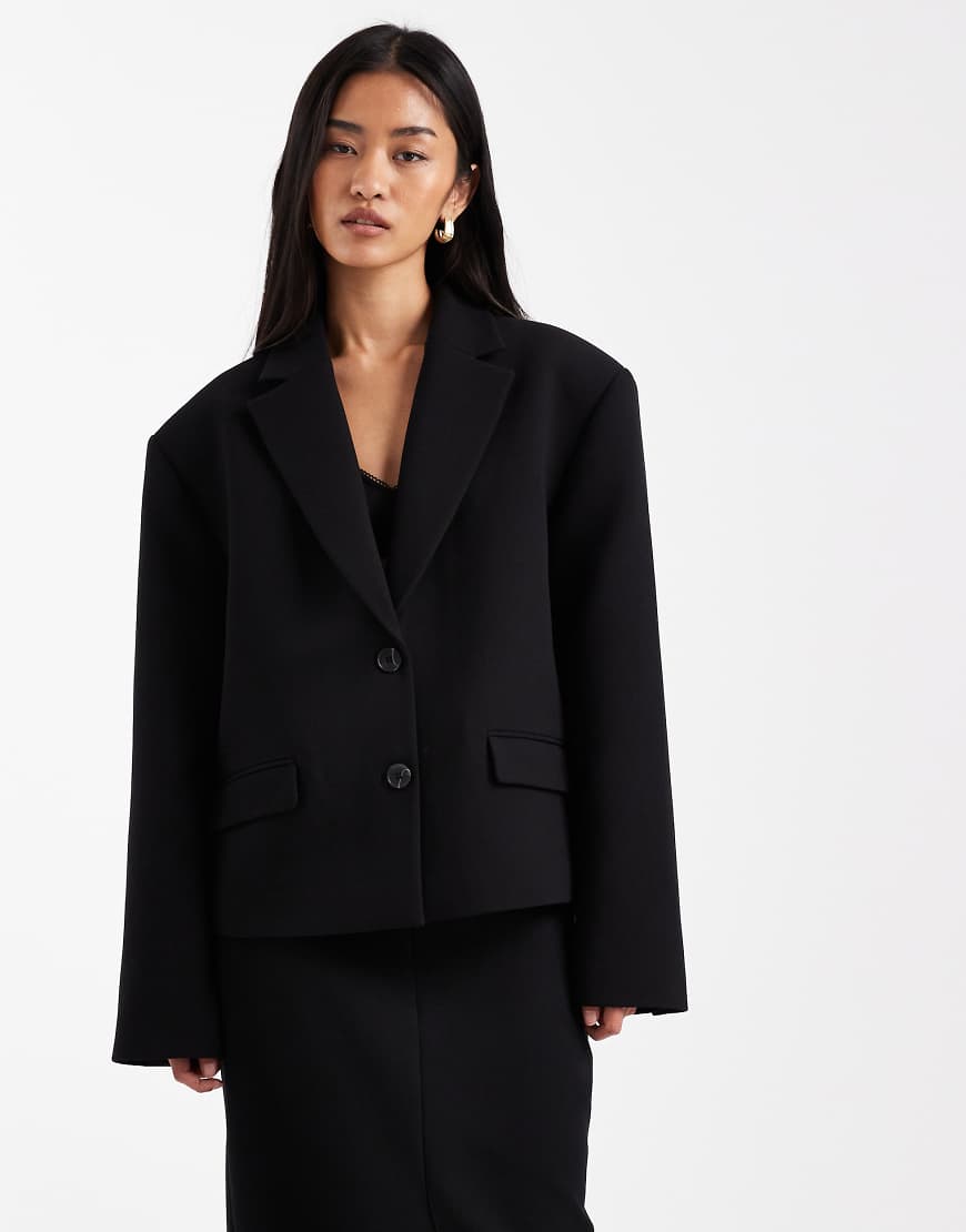 ASOS DESIGN - Maskuliner Blazer in Schwarz mit extremer Oversize-Passform, Kombiteil von ASOS DESIGN