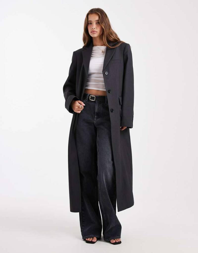 ASOS DESIGN - Maskuliner Longline-Blazer in Anthrazit-Grau von ASOS DESIGN