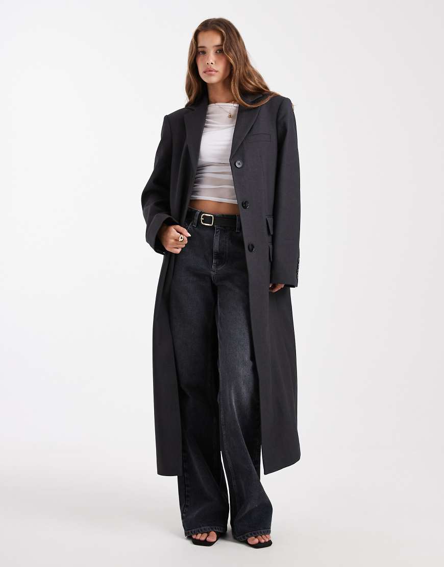ASOS DESIGN - Maskuliner Longline-Blazer in Anthrazit-Grau von ASOS DESIGN