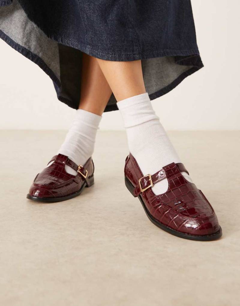 ASOS DESIGN - Maverick - Mary-Jane-Schuhe in Burgunderrot von ASOS DESIGN