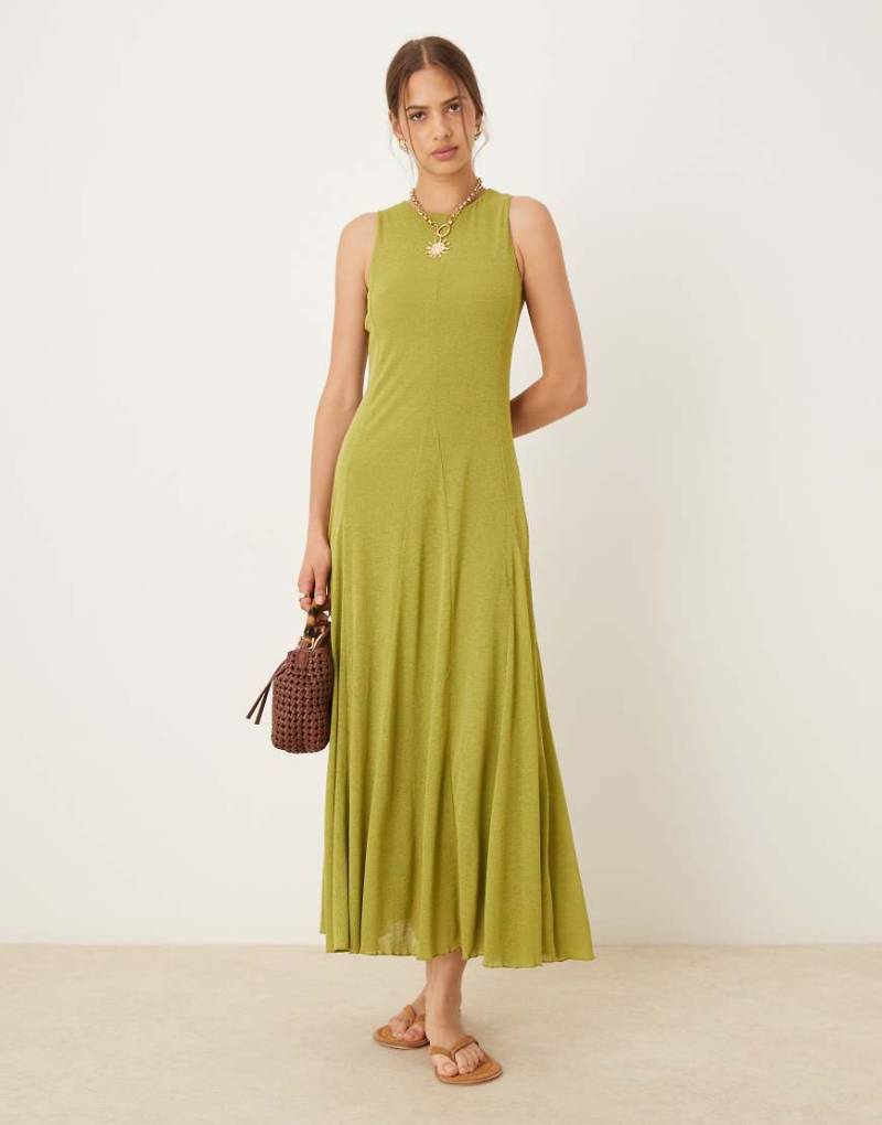 ASOS DESIGN - Maxikleid in Grün mit Godet-Einsätzen-Keine Farbe von ASOS DESIGN