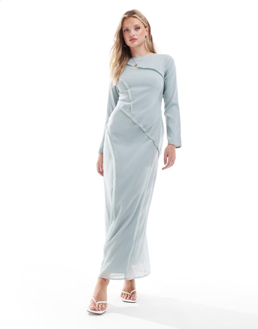 ASOS DESIGN - Maxikleid in Schieferblau mit ungesäumtem Nahtdetail ASOS DESIGN - Maxikleid in Schieferblau mit ungesäumtem Nahtdetail von ASOS DESIGN