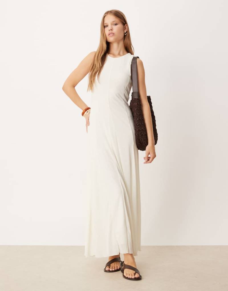 ASOS DESIGN - Maxikleid in Stein mit Godet-Einsätzen-Neutral von ASOS DESIGN