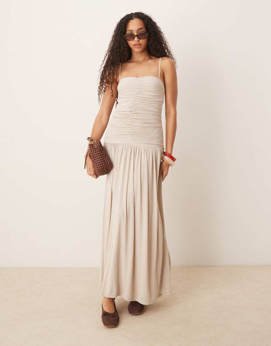 ASOS DESIGN - Maxikleid mit gerafftem Oberteil-Neutral von ASOS DESIGN