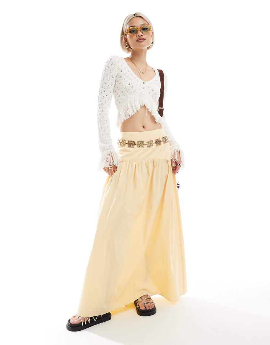ASOS DESIGN - Maxirock in Gelb mit tiefer Taille ASOS DESIGN - Maxirock in Gelb mit tiefer Taille von ASOS DESIGN