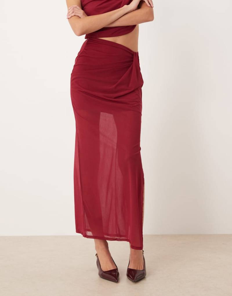 ASOS DESIGN - Maxirock in Rot mit verdrehtem Detail, Kombiteil-Orange ASOS DESIGN - Maxirock in Rot mit verdrehtem Detail, Kombiteil-Orange von ASOS DESIGN
