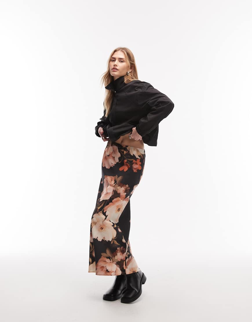 ASOS DESIGN - Maxirock mit asymmetrischem Schnitt und Blumenmuster-Bunt von ASOS DESIGN