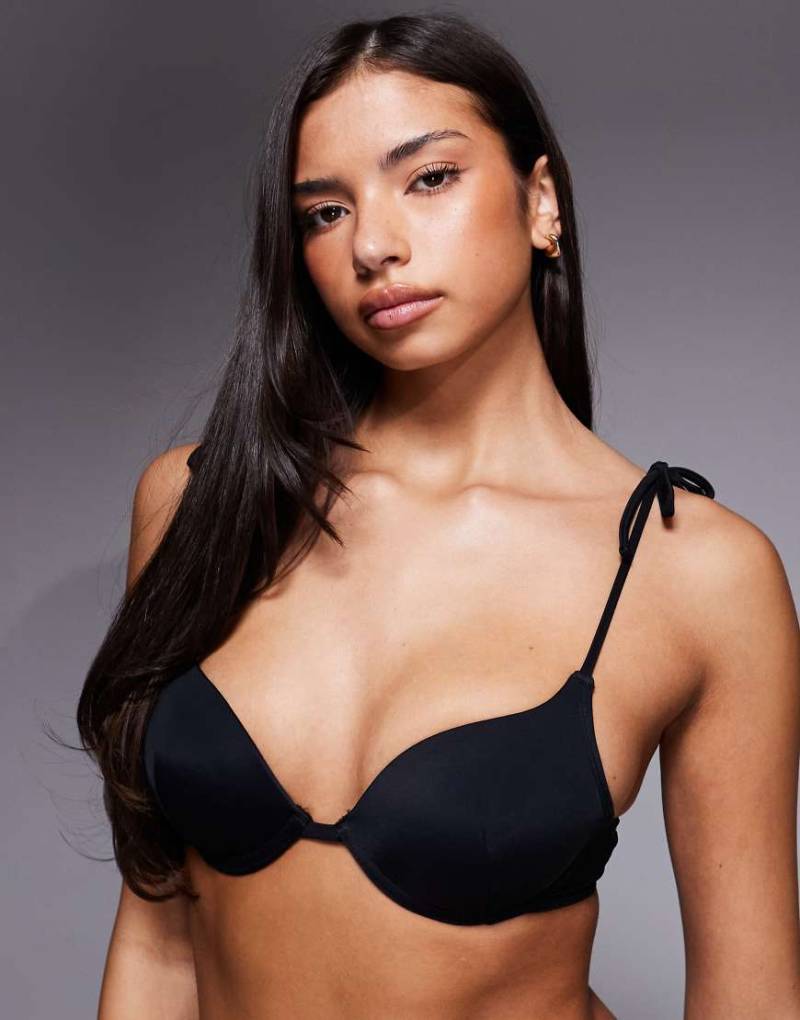 ASOS DESIGN - Maya Nantes - Geformtes Push-up-Bikinioberteil in Schwarz mit Bügeln von ASOS DESIGN