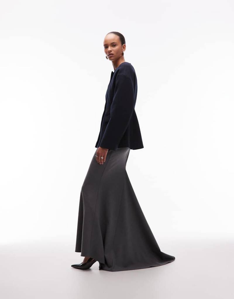 ASOS DESIGN - Meerjungfrauen-Maxirock in Anthrazit-Grau von ASOS DESIGN
