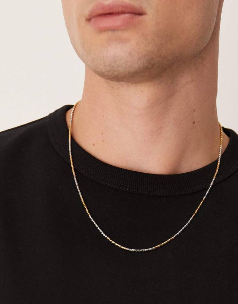 ASOS DESIGN - Mehrfarbige Halskette aus wasserfestem Edelstahl und verschiedenen Metallen-Bunt von ASOS DESIGN