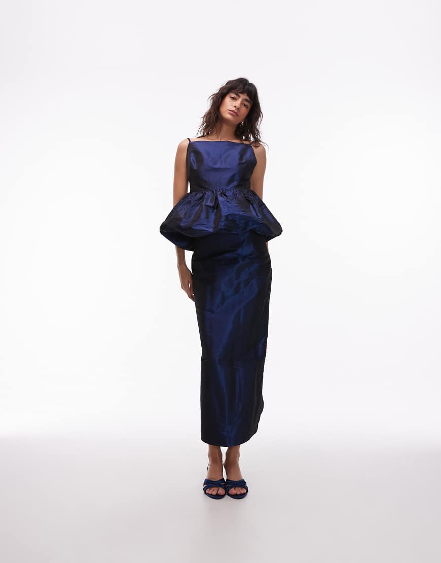 ASOS DESIGN - Midaxi-Bleistiftrock in Marineblau von ASOS DESIGN