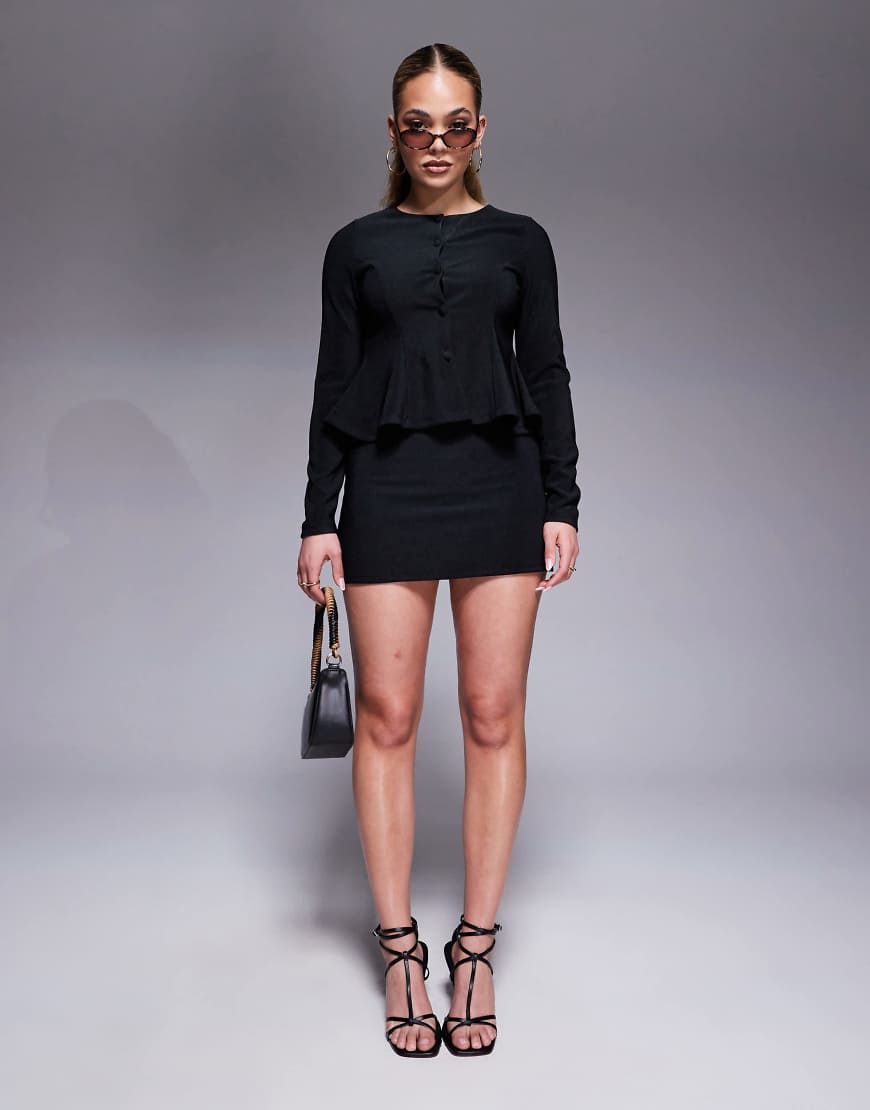 ASOS DESIGN - Mikro-Minirock in Schwarz mit niedrigem Bund, Kombiteil von ASOS DESIGN