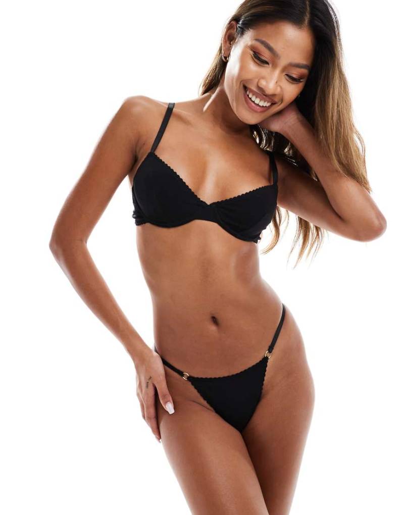ASOS DESIGN - Mila - Bügel-BH aus Baumwolle in Schwarz von ASOS DESIGN