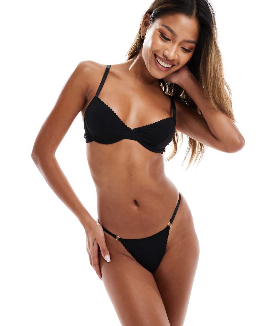 ASOS DESIGN - Mila - Bügel-BH aus Baumwolle in Schwarz von ASOS DESIGN