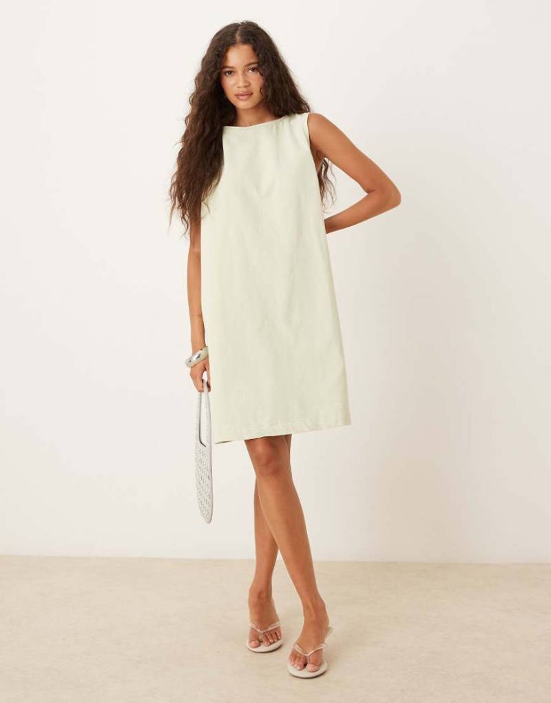 ASOS DESIGN - Mini-Etuikleid aus Denim in Pistaziengrün von ASOS DESIGN