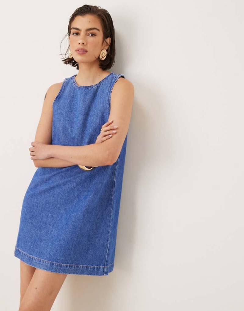 ASOS DESIGN - Mini-Etuikleid in leuchtendem Blau mit U-Boot-Ausschnitt von ASOS DESIGN
