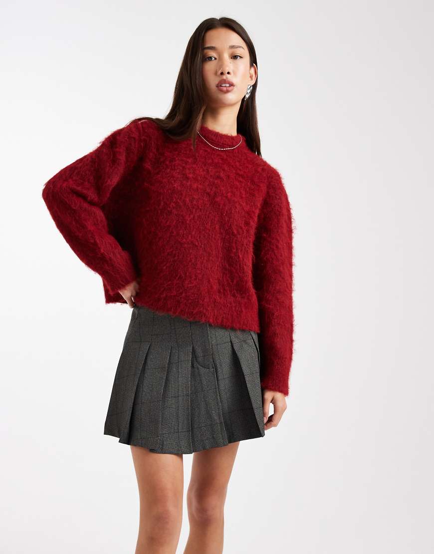 ASOS DESIGN - Mini-Faltenrock in kariertem Grau von ASOS DESIGN