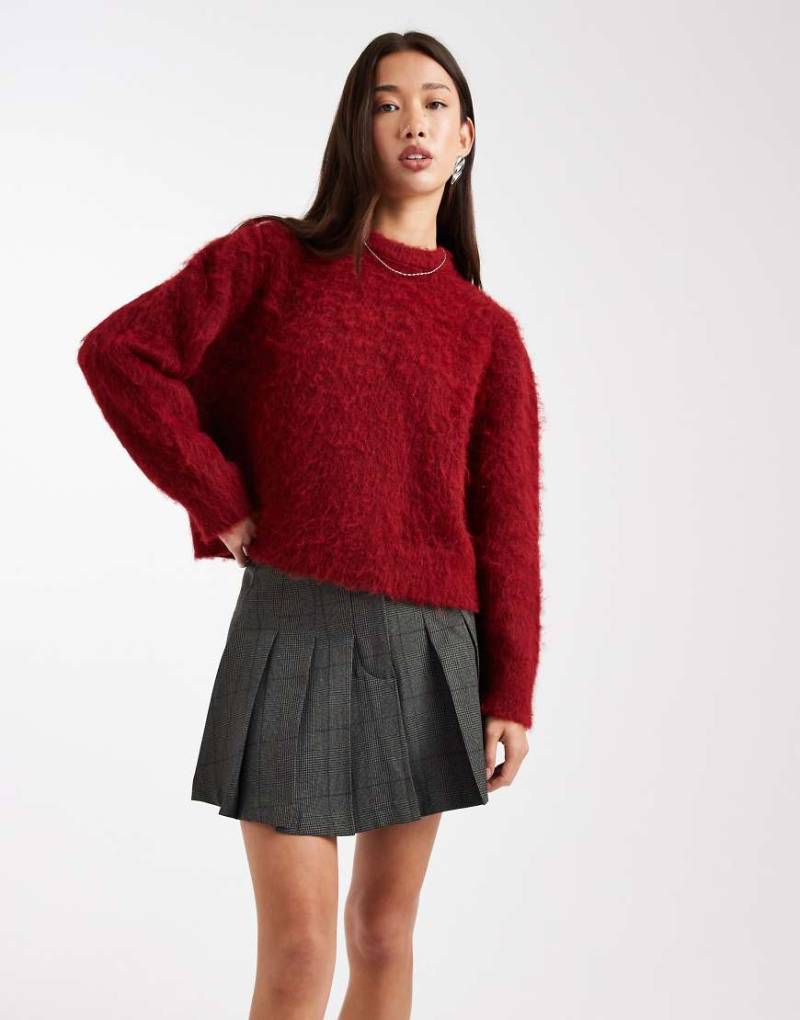 ASOS DESIGN - Mini-Faltenrock in kariertem Grau von ASOS DESIGN