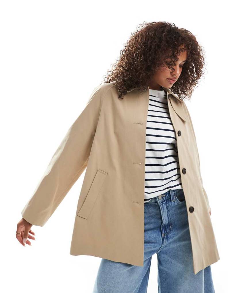 ASOS DESIGN - Kurzer Trenchcoat in Steinbeige-Neutral von ASOS DESIGN