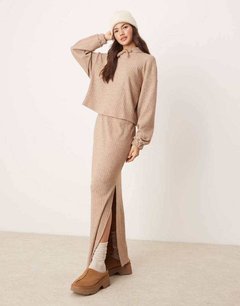 ASOS DESIGN - Mix and Match - Lounge-Rock in Braun mit breiter Rippenstruktur von ASOS DESIGN