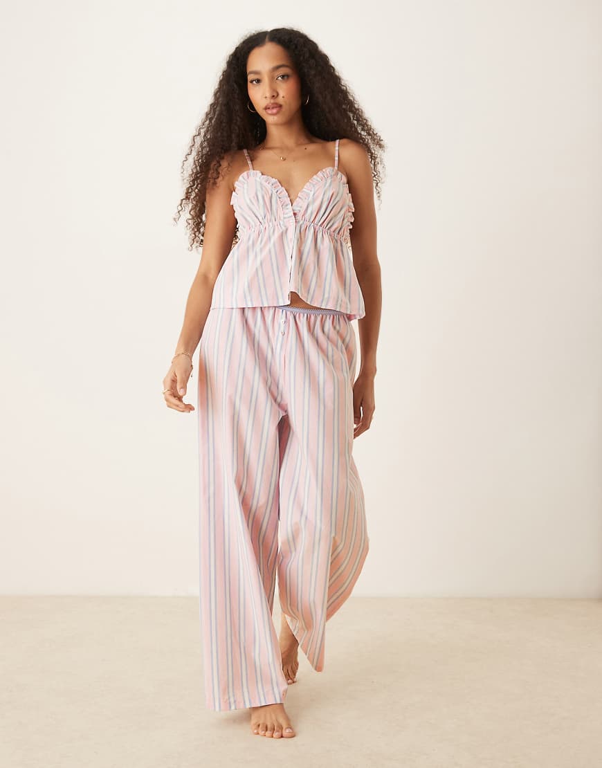 ASOS DESIGN - Mix and Match - Rosa-blau gestreifte Hose aus Webstoff-Bunt ASOS DESIGN - Mix and Match - Rosa-blau gestreifte Hose aus Webstoff-Bunt von ASOS DESIGN
