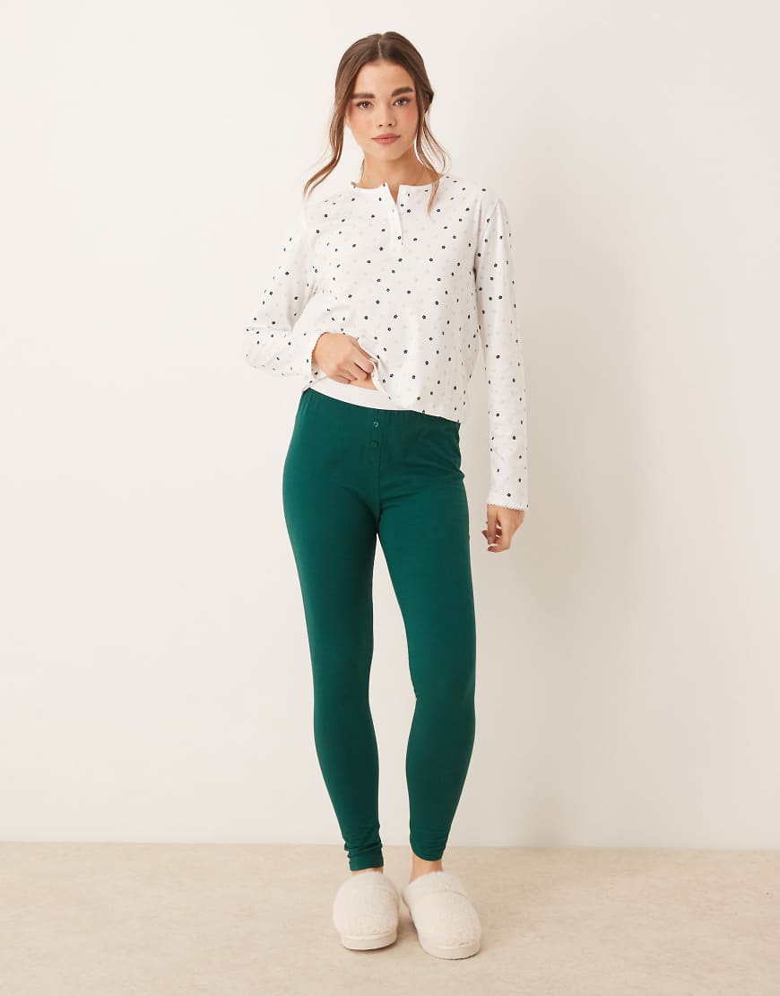 ASOS DESIGN - Mix & Match - Leggings in Grün mit freiliegendem Bund ASOS DESIGN - Mix & Match - Leggings in Grün mit freiliegendem Bund von ASOS DESIGN