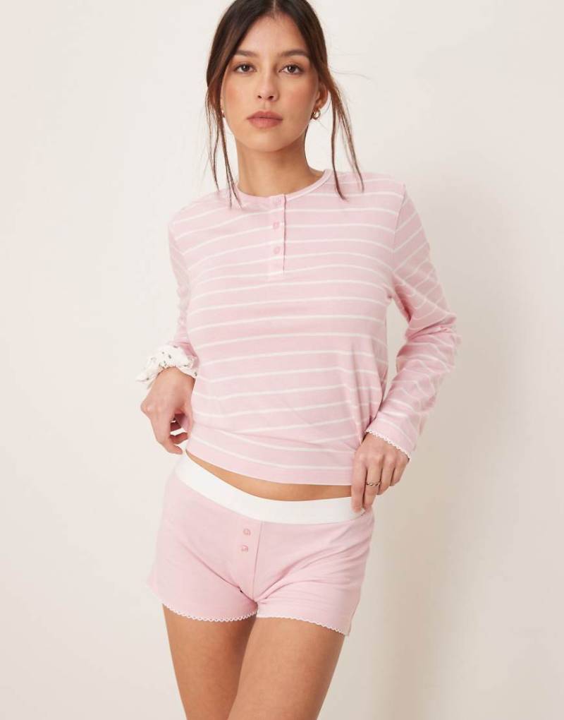 ASOS DESIGN - Mix & Match - Pyjama-Boxershorts in Rosa von ASOS DESIGN
