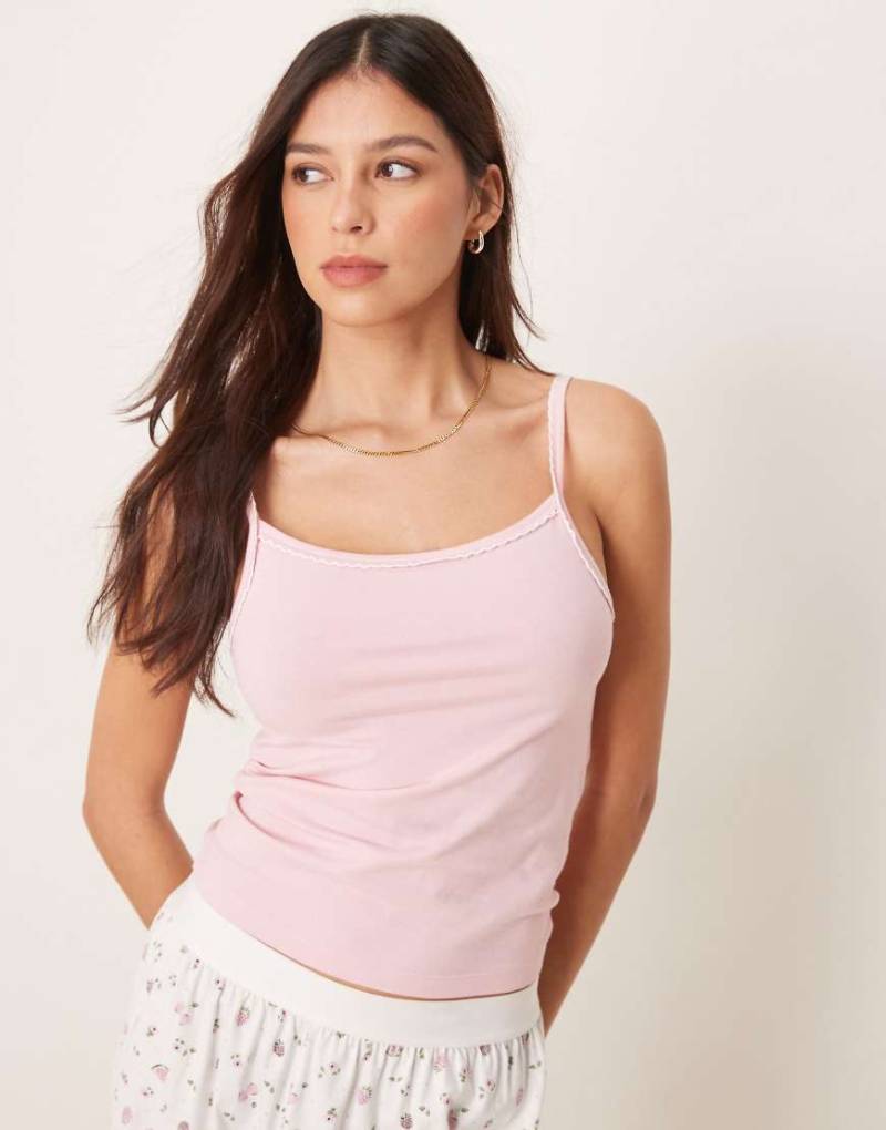 ASOS DESIGN - Mix & Match - Pyjama-Camisole in Rosa von ASOS DESIGN