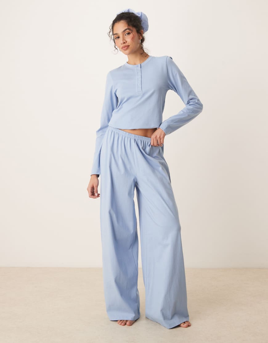ASOS DESIGN - Mix & Match - Pyjama-Hose in Blau von ASOS DESIGN