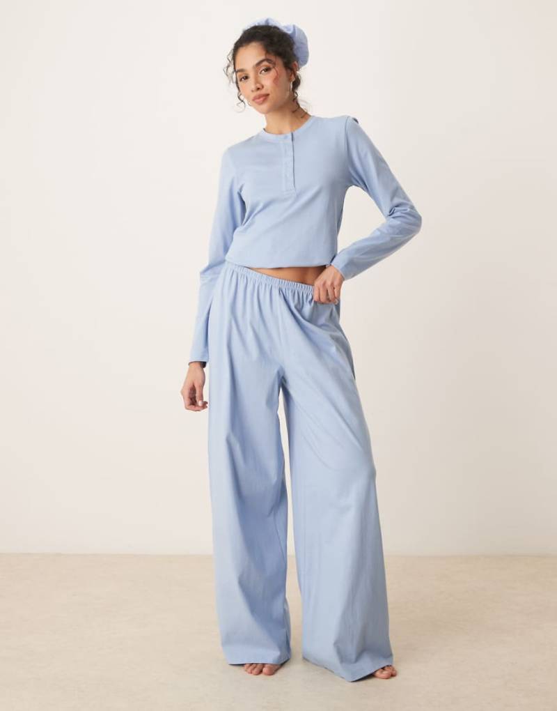 ASOS DESIGN - Mix & Match - Pyjama-Hose in Blau von ASOS DESIGN