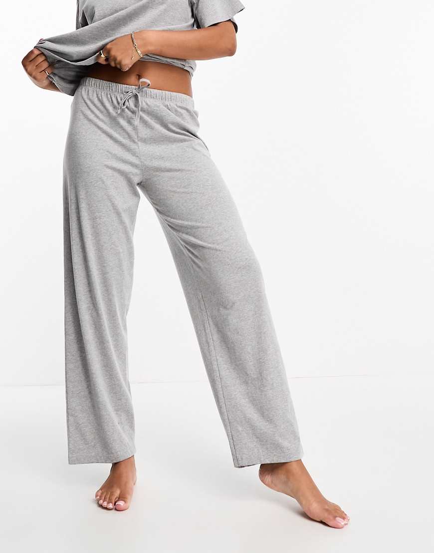 ASOS DESIGN - Mix & Match - Pyjamahose aus Baumwolle in meliertem Grau von ASOS DESIGN