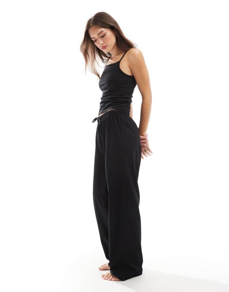 ASOS DESIGN - Mix & Match - Pyjamahose in Schwarz aus Baumwolle von ASOS DESIGN