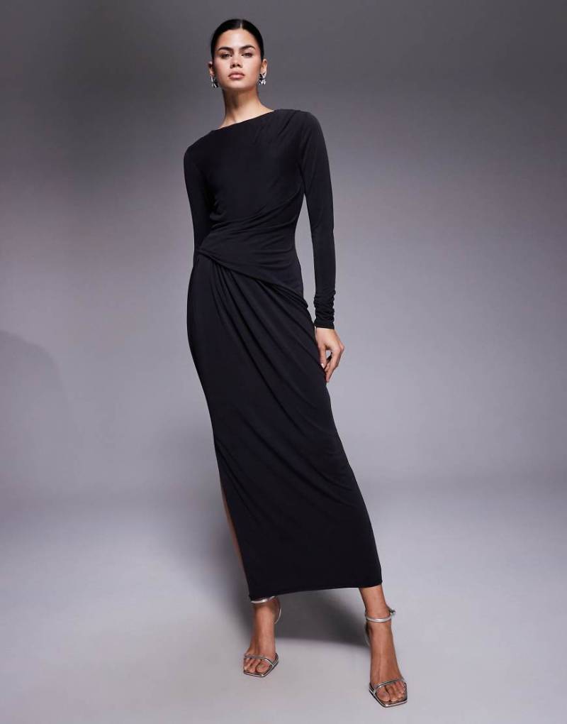 ASOS DESIGN - Modest - Fließendes Maxikleid aus Modal-Jersey in Schwarz ASOS DESIGN - Modest - Fließendes Maxikleid aus Modal-Jersey in Schwarz von ASOS DESIGN