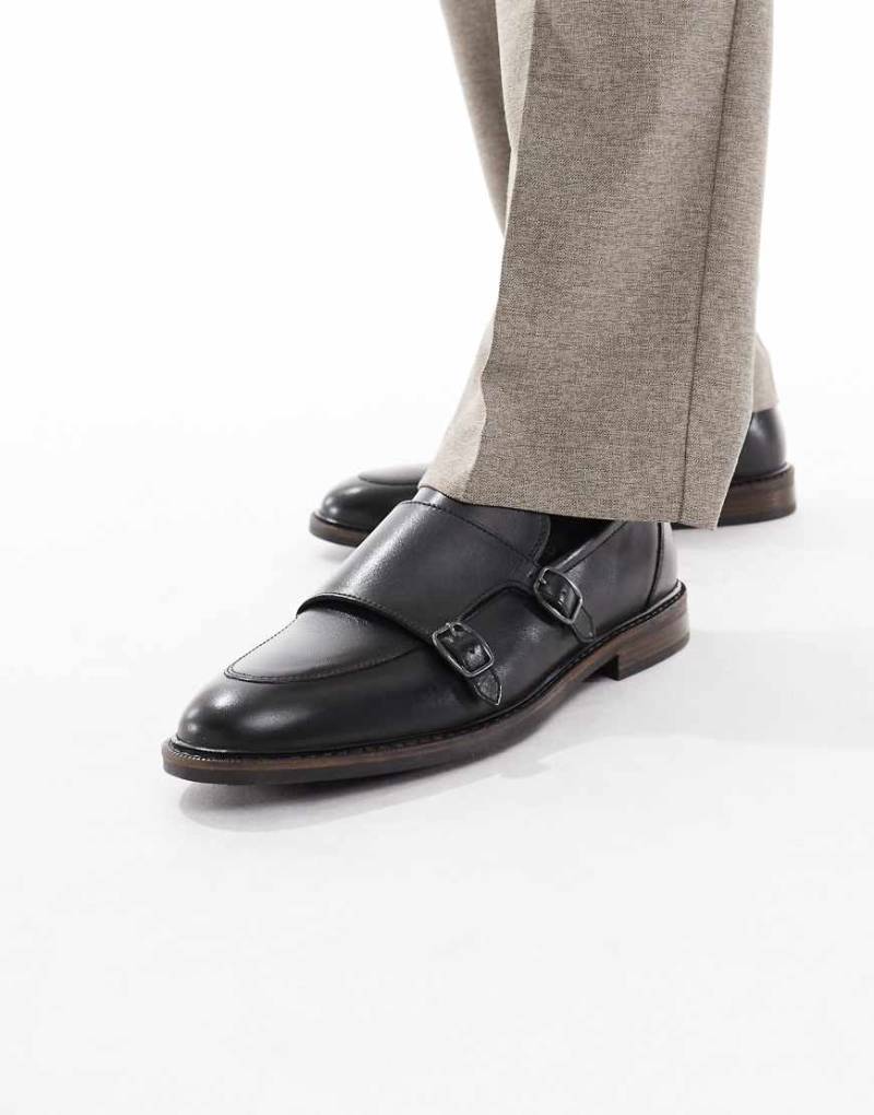 ASOS DESIGN - Monk-Schuhe aus Leder in Schwarz von ASOS DESIGN