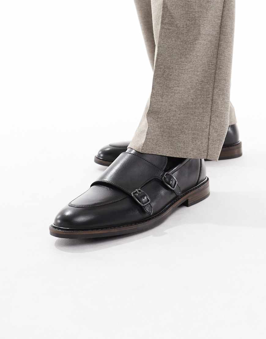 ASOS DESIGN - Monk-Schuhe aus Leder in Schwarz von ASOS DESIGN