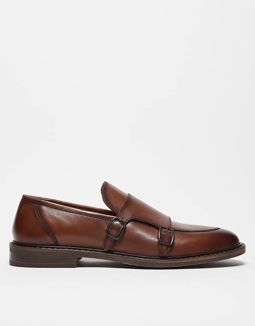 ASOS DESIGN - Monk-Schuhe aus hellbraunem Leder von ASOS DESIGN
