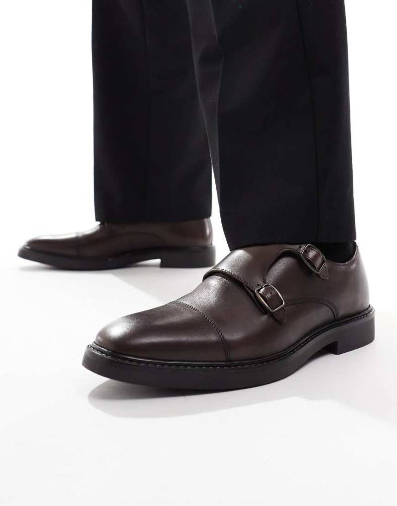 ASOS DESIGN - Monkschuhe aus braunem Leder von ASOS DESIGN