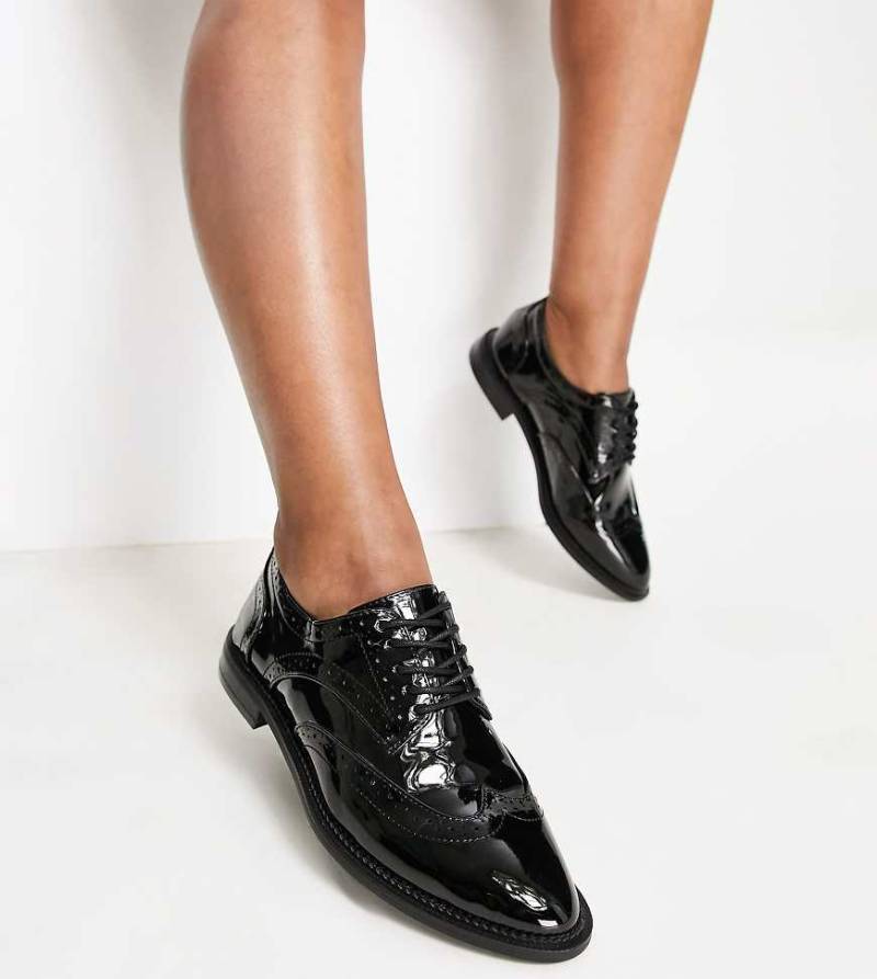 ASOS DESIGN - More - Schwarze Schnürschuhe in weiter Passform von ASOS DESIGN Wide Fit