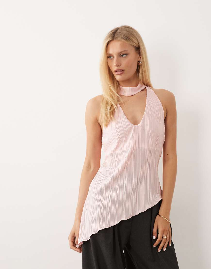 ASOS DESIGN - Neckholder-Oberteil in Rosa mit Bindedetail von ASOS DESIGN